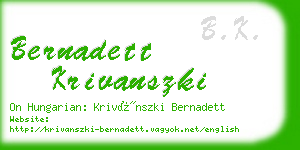 bernadett krivanszki business card